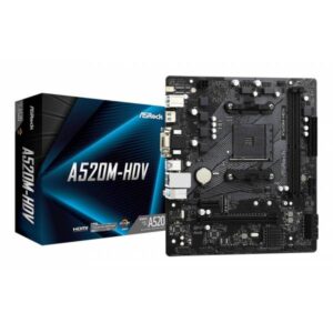 Asrock A520M-HDV AMD A520 2*DDR4 1*M.2 4*SataIII AM4 HDMI/VGA/DVI-D mATX - immagine 1