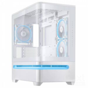 ASUS Prime AP202 White ARGB Case Mini Tower Vetro Temperato No-power mATX/Mini-ITX - immagine 2