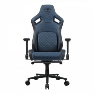 COUGAR CGR-DSF-BUB Sedia per gaming universale con Braccioli 4D, Cuscino Lombare e Riposacollo, Blu Marino - immagine 1