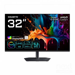 GIGABYTE MO32U2 Monitor 31.5" QD-OLED 240Hz 4K UHD 0.03ms Multimediale Pivot USB-C 2*HDMI/DisplayPort - immagine 2