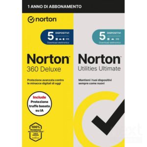 Norton 360 Deluxe + Utilities Ultimate 2026 | Antivirus per 5 Dispositivi Licenza di 1 Anno - immagine 2