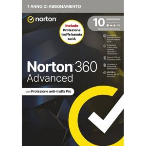 Norton 360 Advanced 2026 | Antivirus per 10 Dispositivi Licenza di 1 Anno - immagine 1