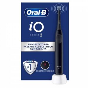 Oral-B iO 2 Spazzolino Elettrico Nero con Micro-vibrazioni e Testina Rotonda - immagine 1