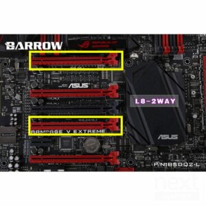 Barrow BSDQ2-L SLI Water Bridge 3 Slot RGB 2-Way Trasparente - immagine 5