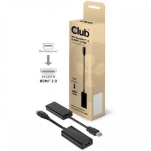 Club3D Adattatore Video miniDP1.2 to HDMI2.0 Active 4K 60Hz 15cm Nero - immagine 1