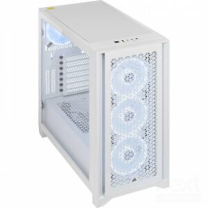 Corsair iCUE 4000D RGB White Case Mid Tower Vetro Temperato No-Power minITX/mATX/ATX/E-ATX - immagine 4