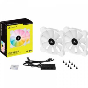 Corsair iCUE SP140 RGB ELITE White Kit 2 Ventole PWM 140mm + Lighting Node CORE - immagine 4