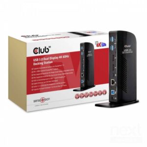 Club3D SenseVision Docking Station USB3.0 Dual Display 4K 60Hz Nero - immagine 3