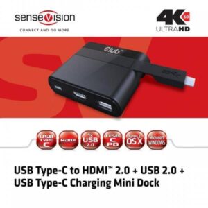 Club3D Mini Dock USB Type-C to HDMI2.0/USB2.0/Type-C Nero - immagine 5