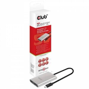 Club3D SenseVision Video Splitter Thunderbolt3 to 2*Display Port Grigio - immagine 1