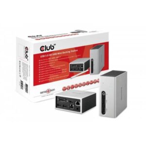 Club3D SenseVision Mini Dock Station USB3.0 4K UHD DVI/HDMI 4*USB3.0 GLAN Grigio - immagine 1