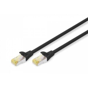 Digitus Cavo di Rete Gigabit Patch CAT 6A Schermato S/FTP 0,5 m Nero - immagine 1