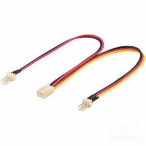 Digitus Cavo Split Fan 3 pin Femmina to 2x 3 pin Maschio 22cm - immagine 2