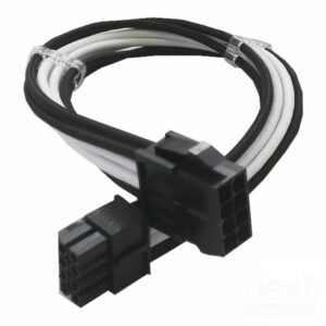Barrow Extension Cable PSU 4+4pin CPU 30cm Nero/Bianco - immagine 2