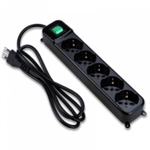 Tecnoware FMP5IIG Multipresa 5 Uscite Schuko italiane 10/16 A Nero - immagine 1