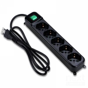 Tecnoware FMP5IIG Multipresa 5 Uscite Schuko italiane 10/16 A Nero - immagine 2