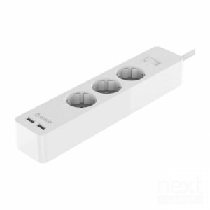 Orico GPC-3A2U-EU Multipresa 3*Schuko 16A 2*USB Charging 2.4A 1.5m Bianco - immagine 2