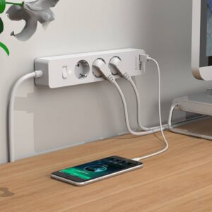 Orico GPC-3A2U-EU Multipresa 3*Schuko 16A 2*USB Charging 2.4A 1.5m Bianco - immagine 4
