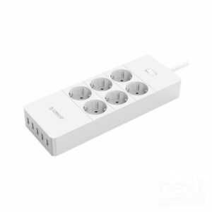 Orico HPC-6A5U-V1-EU Multipresa 6*Schuko 16A 5*USB 8A Bianco - immagine 2
