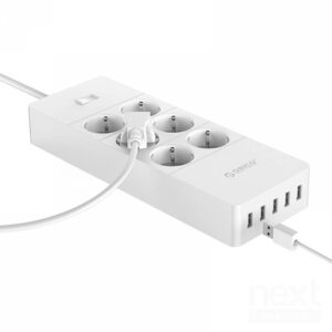 Orico HPC-6A5U-V1-EU Multipresa 6*Schuko 16A 5*USB 8A Bianco - immagine 3