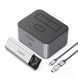 Orico IT28E-C HDD Docking Station 1*Sata 2.5"/3.5" 1*M.2 USB-C Grigio - immagine 2