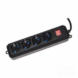 Digitus Multipresa 4*prese ITA/Schuko 10/16A con interruttore e spina 16A Nero - immagine 2
