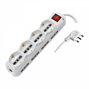 Mediacom M-PM12 Multipresa 4*Schuko 10/16A 8*Bipasso 10/16A 1.5m Bianco - immagine 1