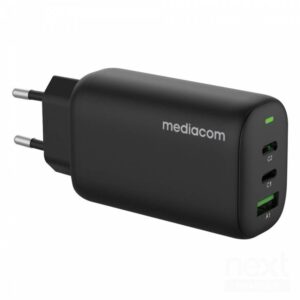 Mediacom MD-A140 Caricabatterie da Parete 65W 2*USB-C/USB - immagine 2