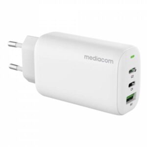Mediacom Fast Charger Caricabatterie da Parete 65W 2*USB-C/USB - immagine 1