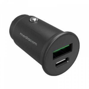 Mediacom Caricabatteria da Auto 2.25A Universale USB/USB-C Nero - immagine 1