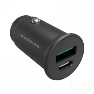 Mediacom Caricabatteria da Auto 2.25A Universale USB/USB-C Nero - immagine 2