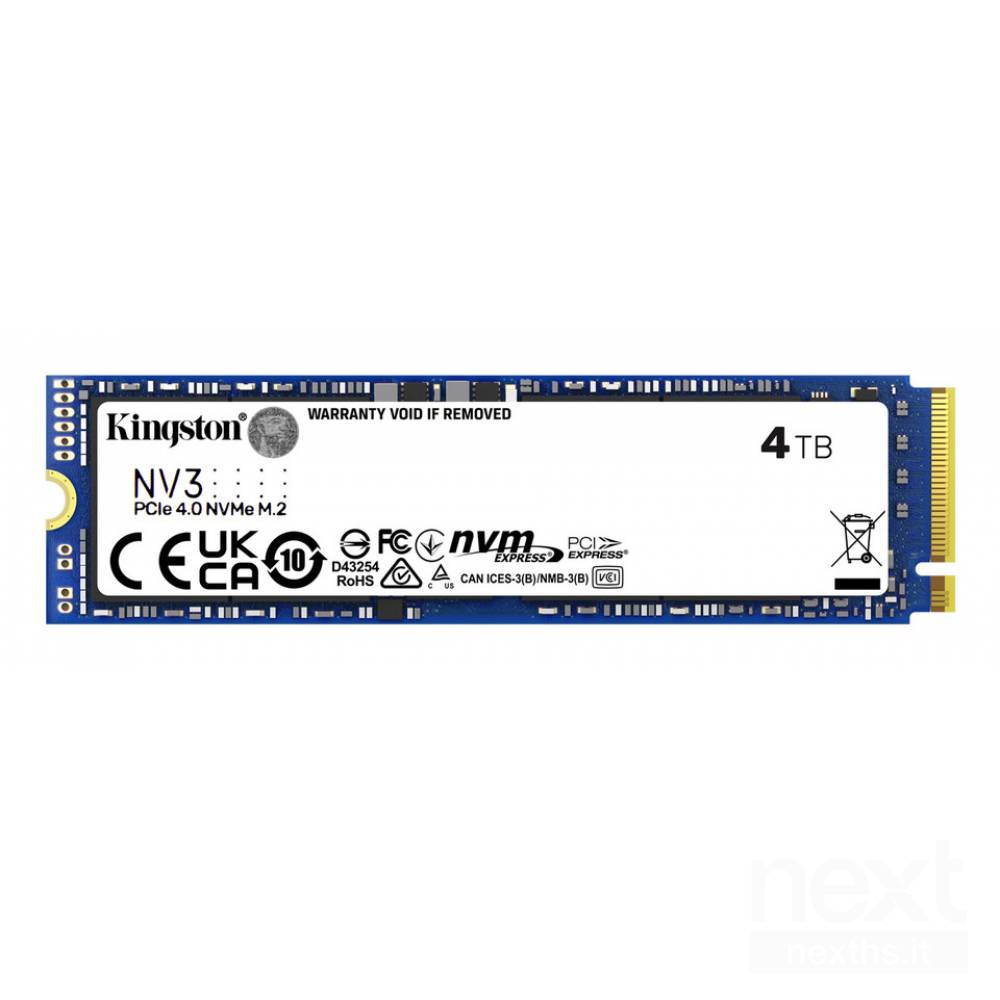 Kingston NV3 SSD 4TB M.2 NVMe 6000/5000MB/s PCi Ex 4.0
