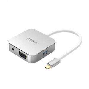 Orico XD-312 Docking Station USB-C To HDMI/VGA/USB3.0/Audio 15cm Silver - immagine 1