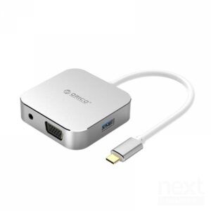 Orico XD-312 Docking Station USB-C To HDMI/VGA/USB3.0/Audio 15cm Silver - immagine 2